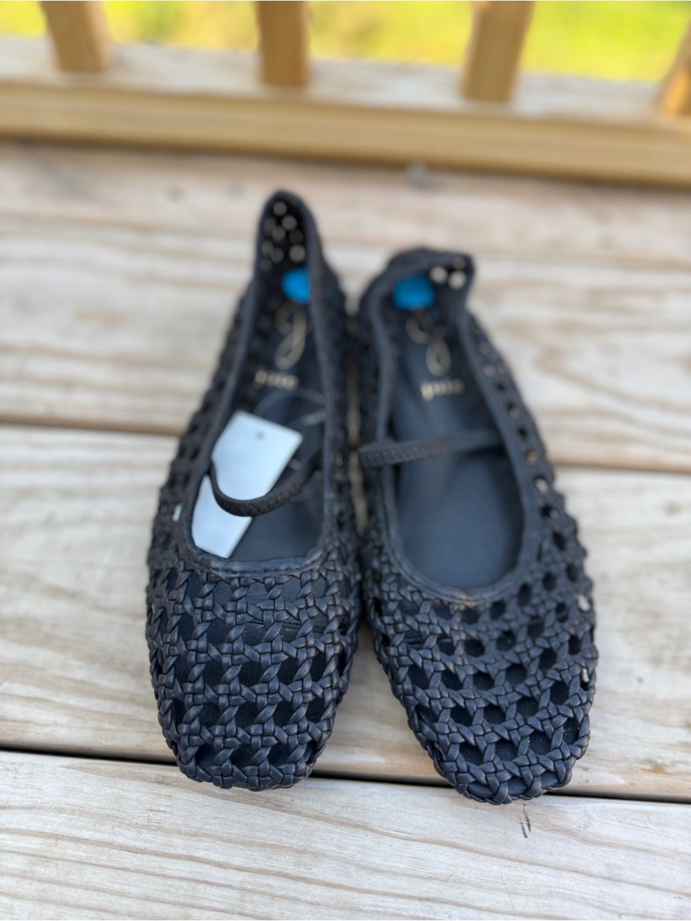 Joie Black Woven Mary Jane Flats
